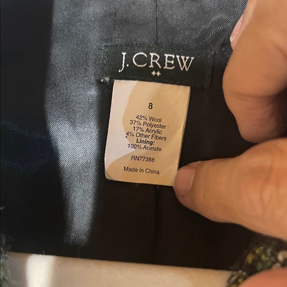 J. Crew Green Metallic Wool Blend Tweed Boucle Blazer. Size 8. P65SA - Picture 5 of 5